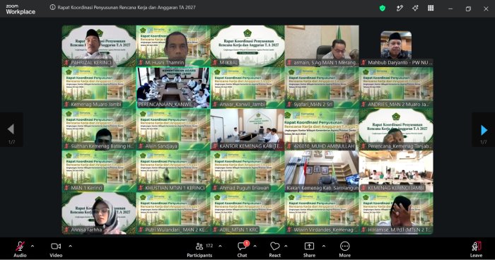 Sinkronkan Program dan Anggaran, Pimpinan MTsN 4 Batang Hari Ikuti Rakor RKA TA 2027