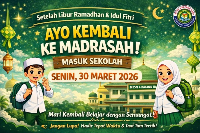 Siswa MTs N 4 Batang Hari Kembali Masuk Madrasah Pasca Libur Ramadhan dan Idul Fitri 1447 H