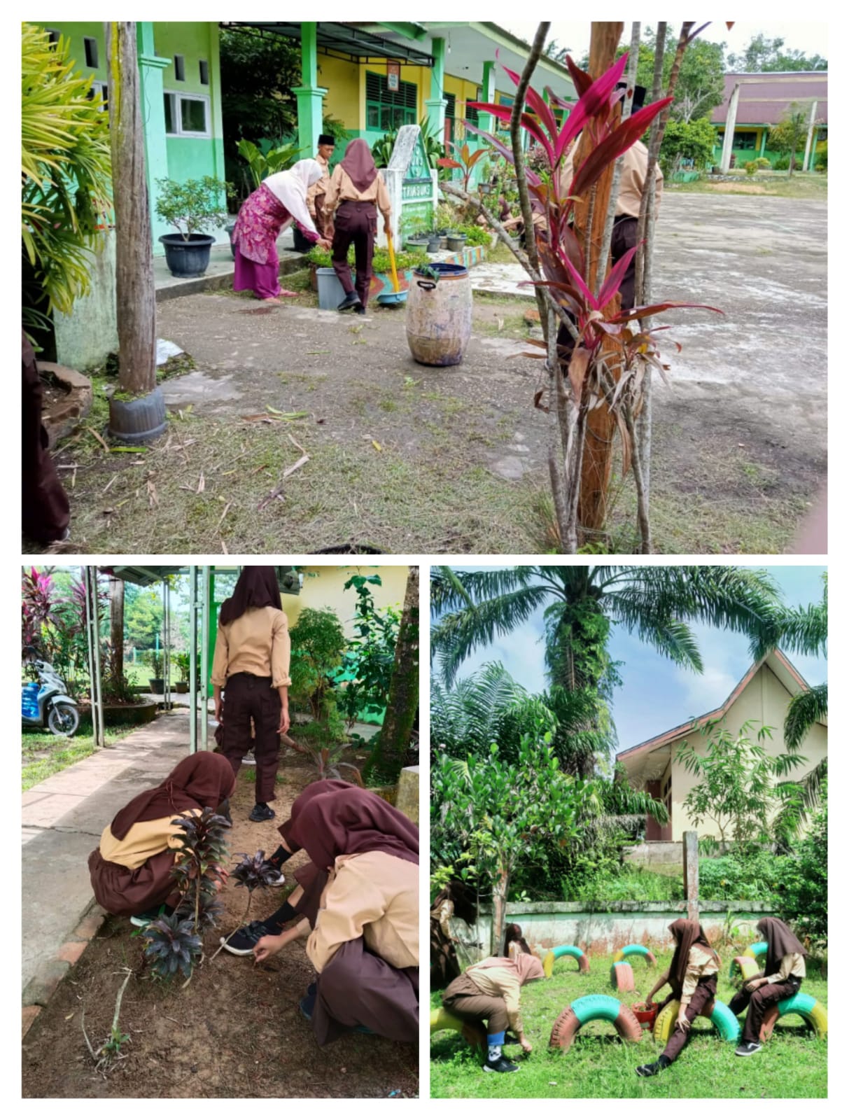 GOTONG ROYONG WUJUD KEPEDULIAN SISWA TERHADAP KEBERSIHAN MADRASAH