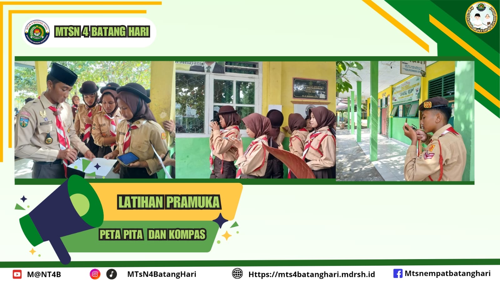 MTsN 4 Batang Hari Gelar Latihan Pramuka dengan Materi Kompas dan Peta Pita