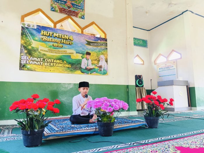 Semarak HUT MTsN 4 Batang Hari, Cabang Lomba Tahfidz Al-Quran juz 30 Tingkat SD dan MI Berlangsung Meriah dan Sukses
