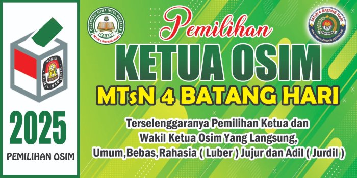 Dua Pasangan Siap Bertarung di Pemilihan Ketua OSIM MTsN 4 Batang Hari 2025