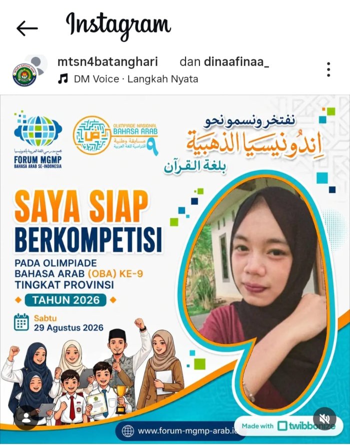 MTsN 4 Batang Hari Siap Berlaga di Olimpiade Bahasa Arab (OBA) ke-9 Tingkat Provinsi Jambi