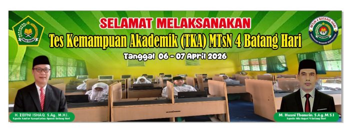 MTsN 4 Batang Hari memilih Moda Online pada Tes Kompetensi Akademik