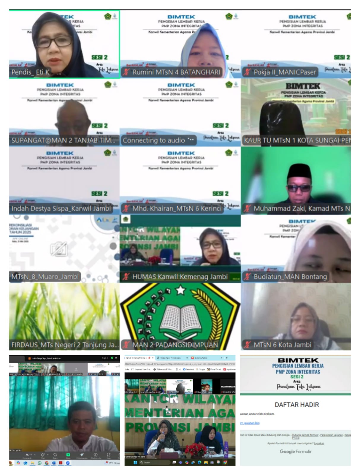 Peningkatan Penataan Tata Laksana, Kepala dan GTK MTsN 4 Batanghari Mengikuti Zoom Meeting ZI