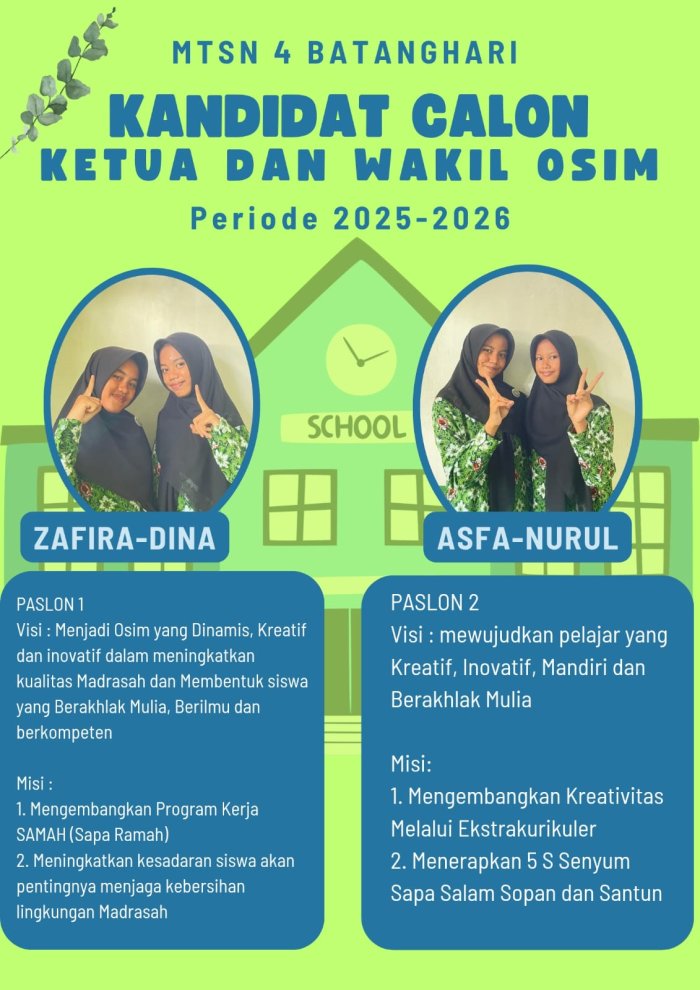 Pemilihan OSIM MTsN 4 Batanghari Periode 2025-2026 Segera Dilaksanakan Pemilihan OSIM MTsN 4 Batanghari Periode 2025-2026 Segera Dilaksanakan