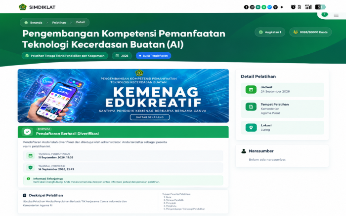 Guru MTsN 4 Batang Hari Siap Bertransformasi Digital, Daftarkan Diri dalam Pelatihan AI BMBPSDM dan Canva Indonesia