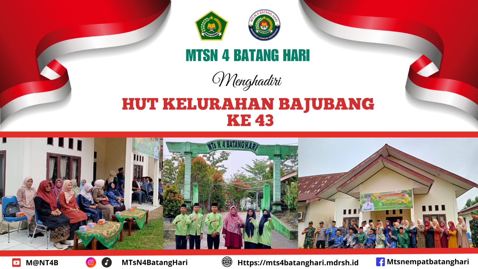 MTSN 4 BATANG HARI HADIRI DAN MERIAHKAN PERAYAAN HUT KE-43 KELURAHAN BAJUBANG