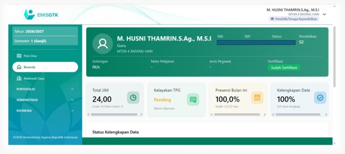 Madrasah Tsanawiyah Negeri 4 Batanghari  lakukan Aktivasi dan Updating Data EMIS