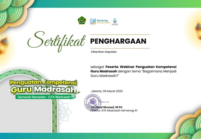 Pacu Kompetensi Guru Madrasah melalui Virtual Meeting semarak Ramadhan