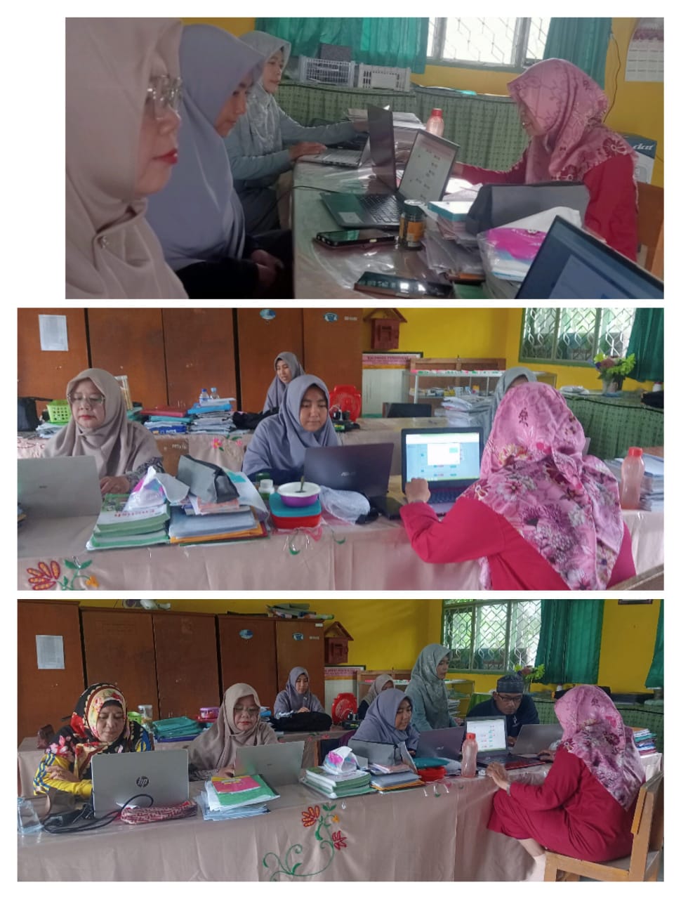 GTK MTsN 4 Batanghari Sibuk Menyelesaikan E-Kinerja Dengan Baik.