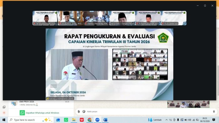 Kepala madrasah Ikuti Rapat Pengukuran dan Evaluasi Capaian Kinerja Triwulan III Tahun 2026