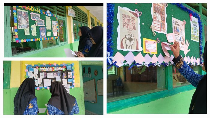Mading Inspiratif Warnai Bulan Bahasa MTsN 4 Batanghari: Angkat Tema Anti Narkoba dan Anti Bullying