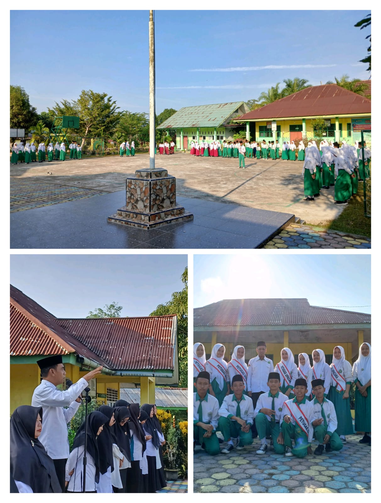 Kelas 9B MTsN 4 Batanghari Sukses Pimpin Upacara Bendera dengan Lancar