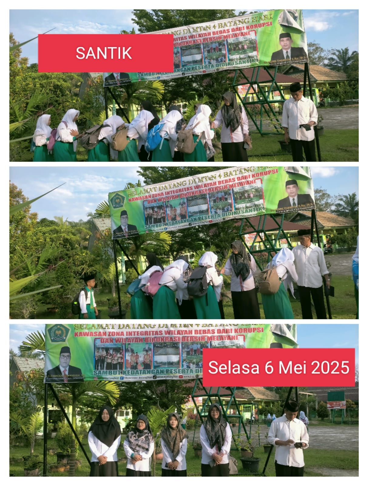 SANTIK MTsN 4 Batang Hari Sambut Kedatangan Siswa dengan Hangat dan Disiplin