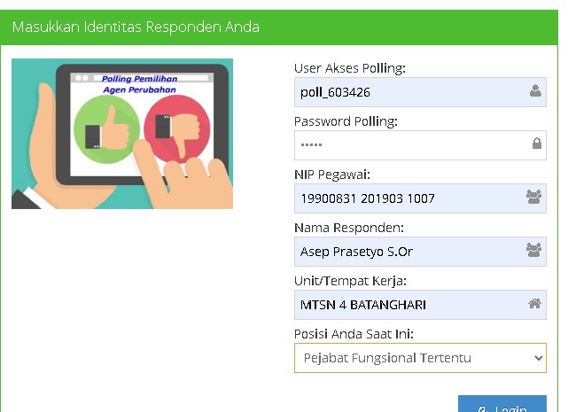 MTsN 4 Batang Hari Laksanakan Poling Agen Perubahan Melalui Aplikasi SiApe