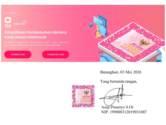 Era Baru Administrasi Madrasah: e-Materai Mudahkan TPG di MTsN 4 Batanghari