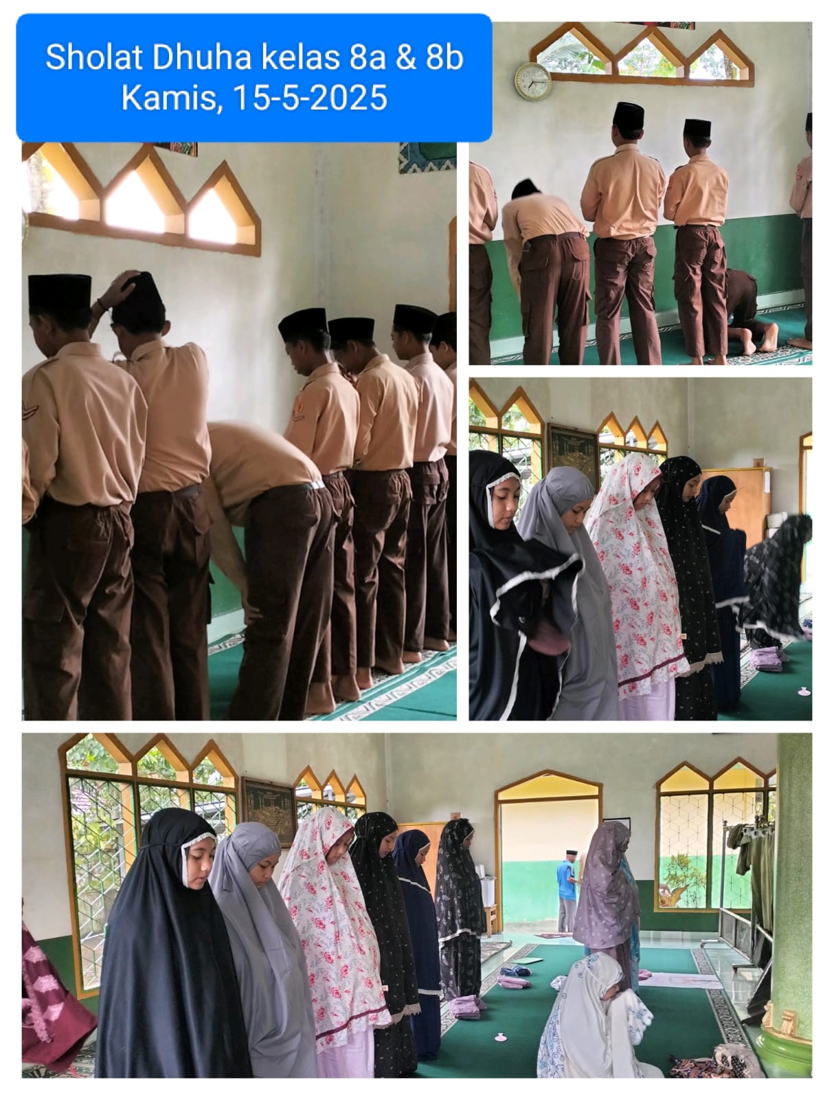 Sholat Dhuha di Pagi Kamis, Siswa MTsN 4 Batanghari Tingkatkan Kualitas Spiritual