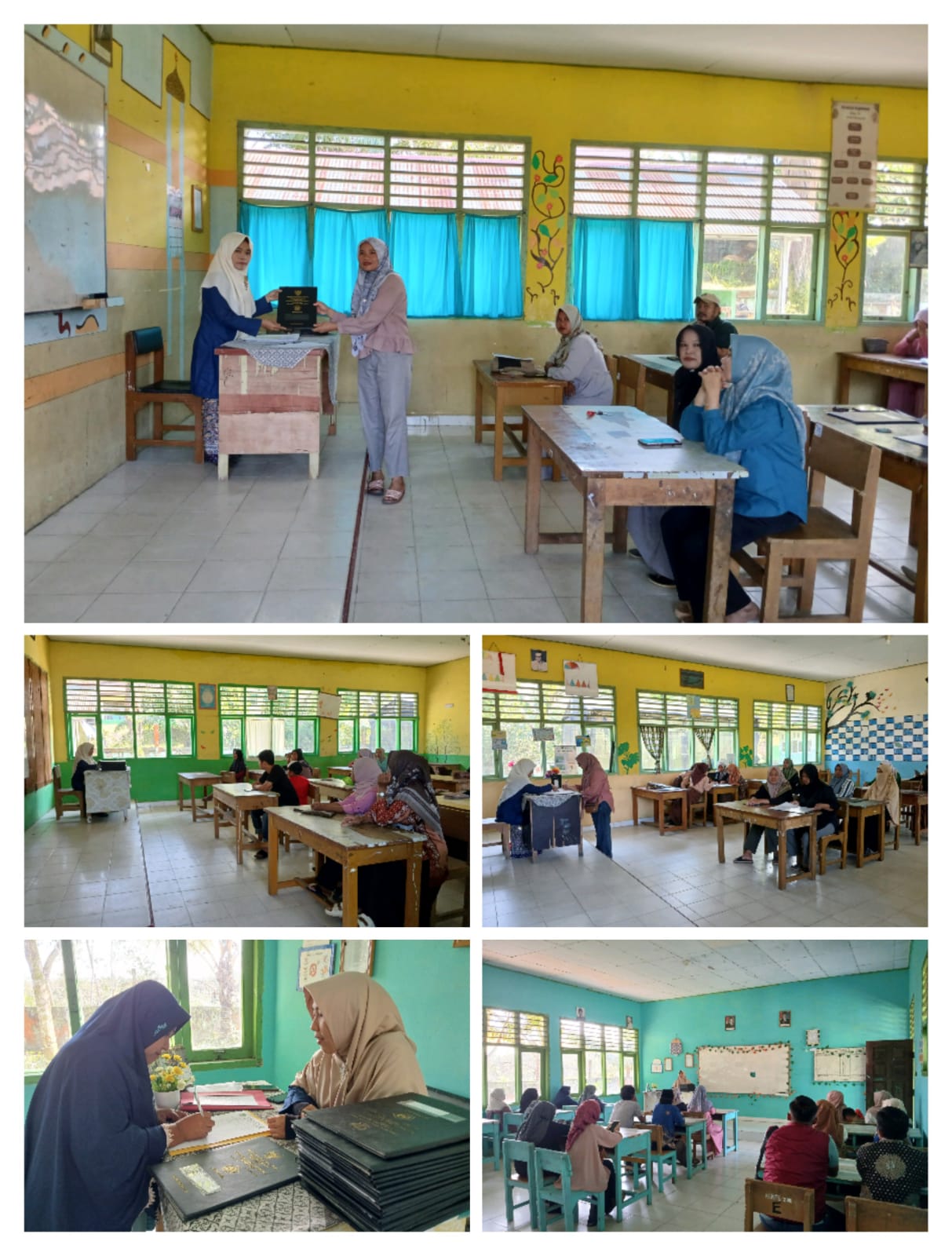 Orang Tua Siswa MTsN 4 Batanghari Antusias Menerima Raport.