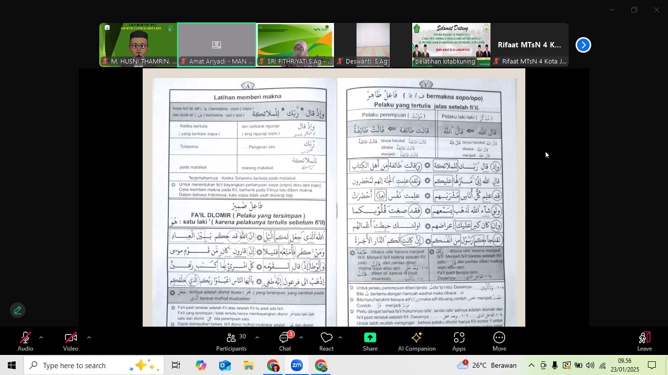 PELATIHAN KITAB KUNING VIA ZOOM MEETING HARI KEEMPAT