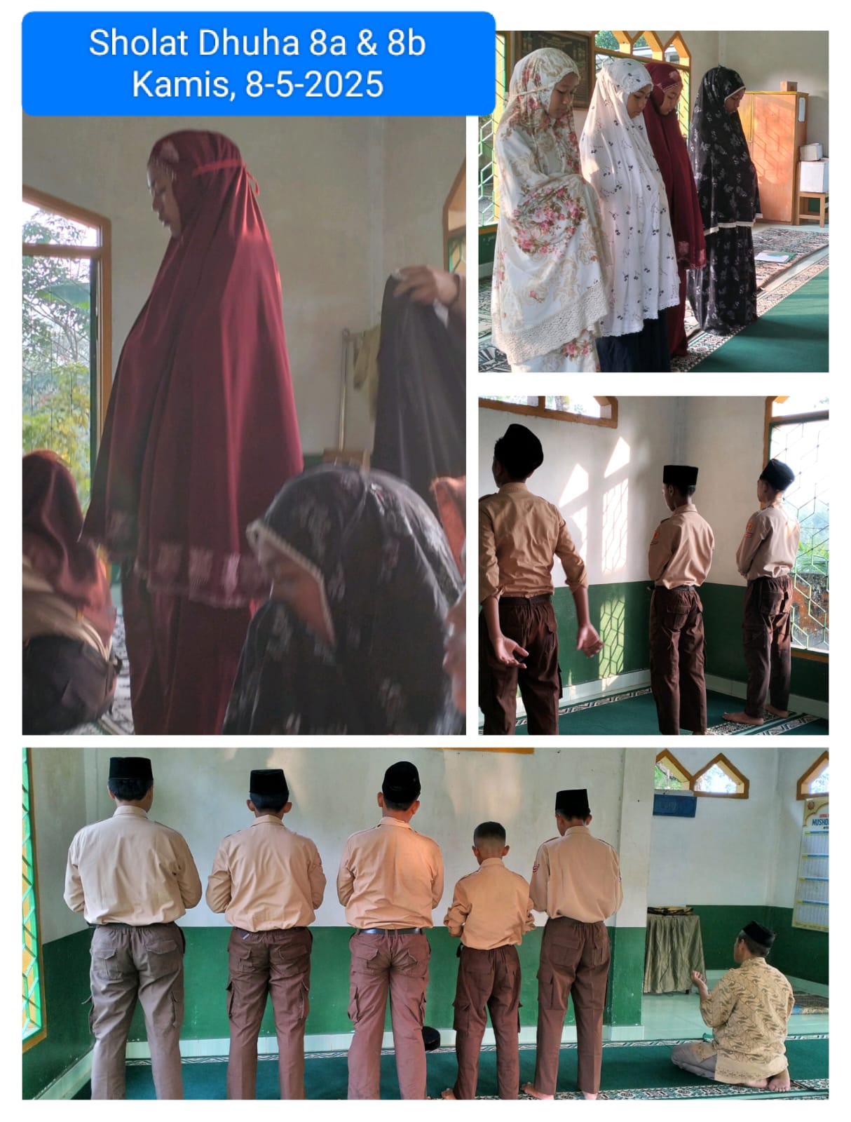 Siswa MTsN 4 Batanghari Laksanakan Sholat Dhuha, Wujudkan Generasi yang Berakhlak Mulia.