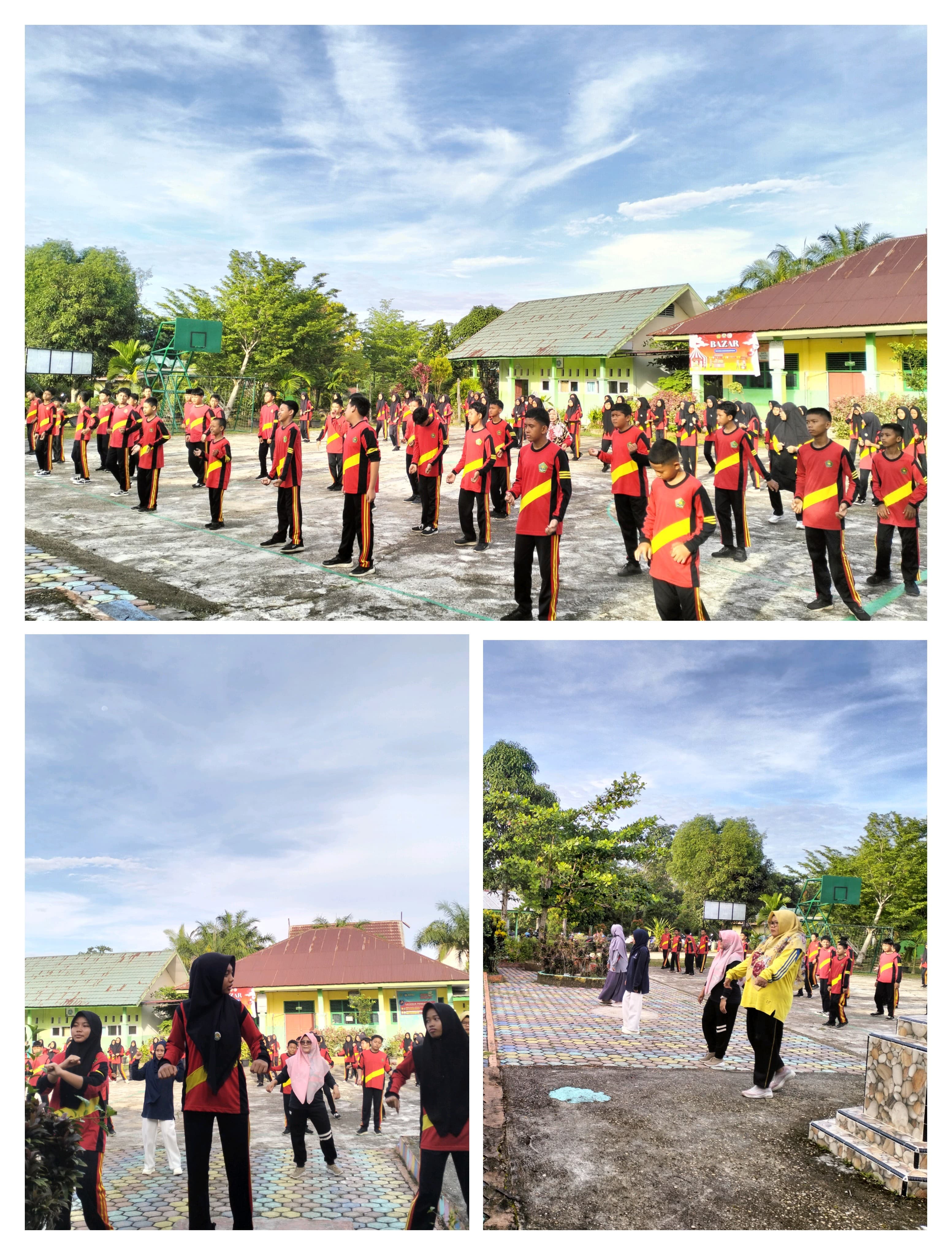 Warga Madrasah MTsN 4 Batanghari Semangat Laksanakan Senam Pagi Bersama