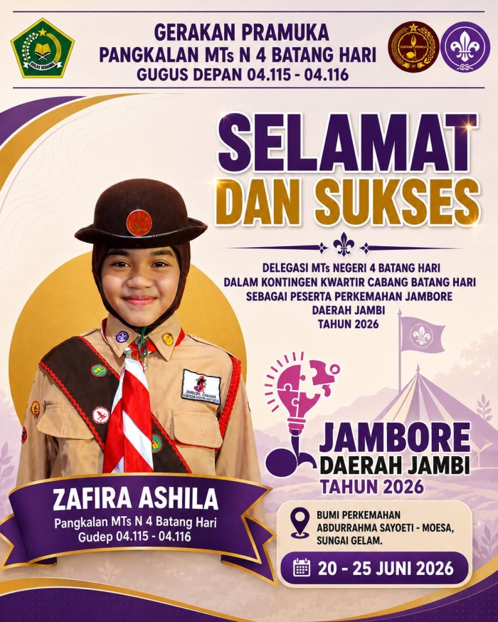 Harumkan Nama Madrasah, Zafira Ashila Siap Ikuti Jambore Daerah Jambi 2026