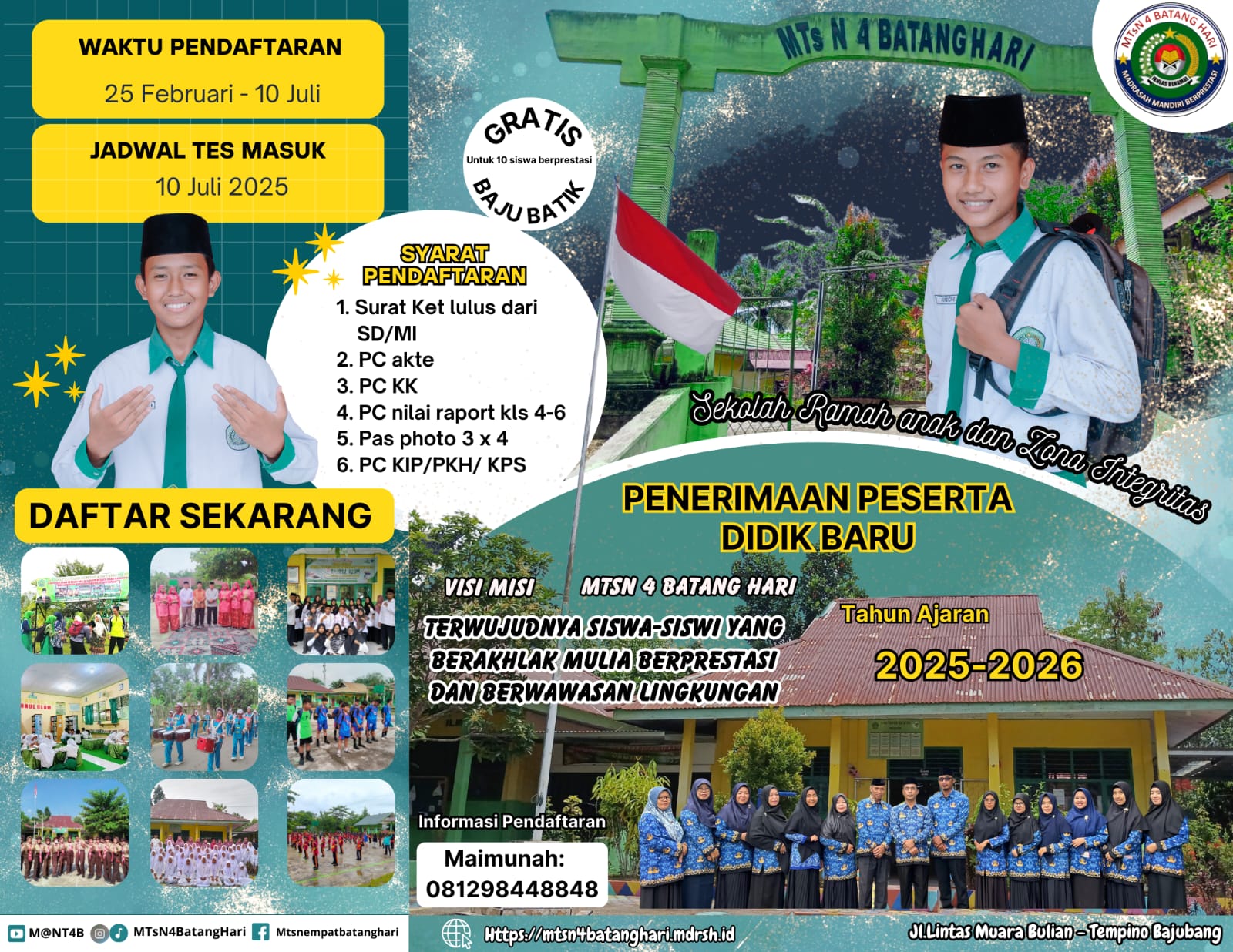 FYI : PENDAFTARAN PPDB ONLINE MTSN 4 BATANGHARI