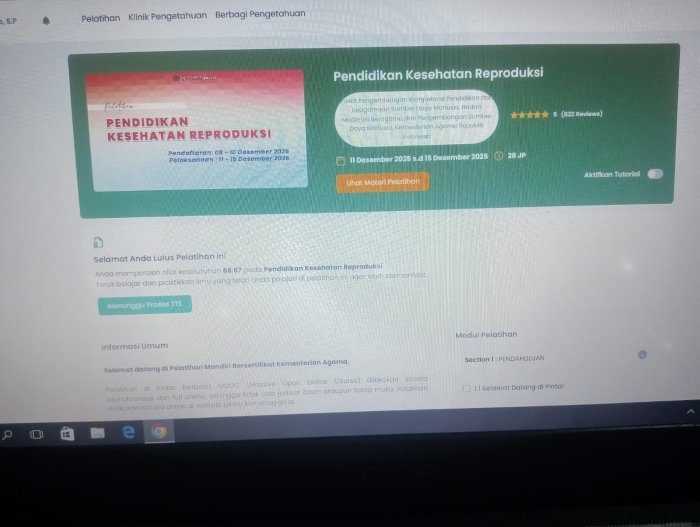 Wakasis MTsN 4 Batanghari Manfaatkan Hari Libur untuk Menyelesaikan Pelatihan Pintar