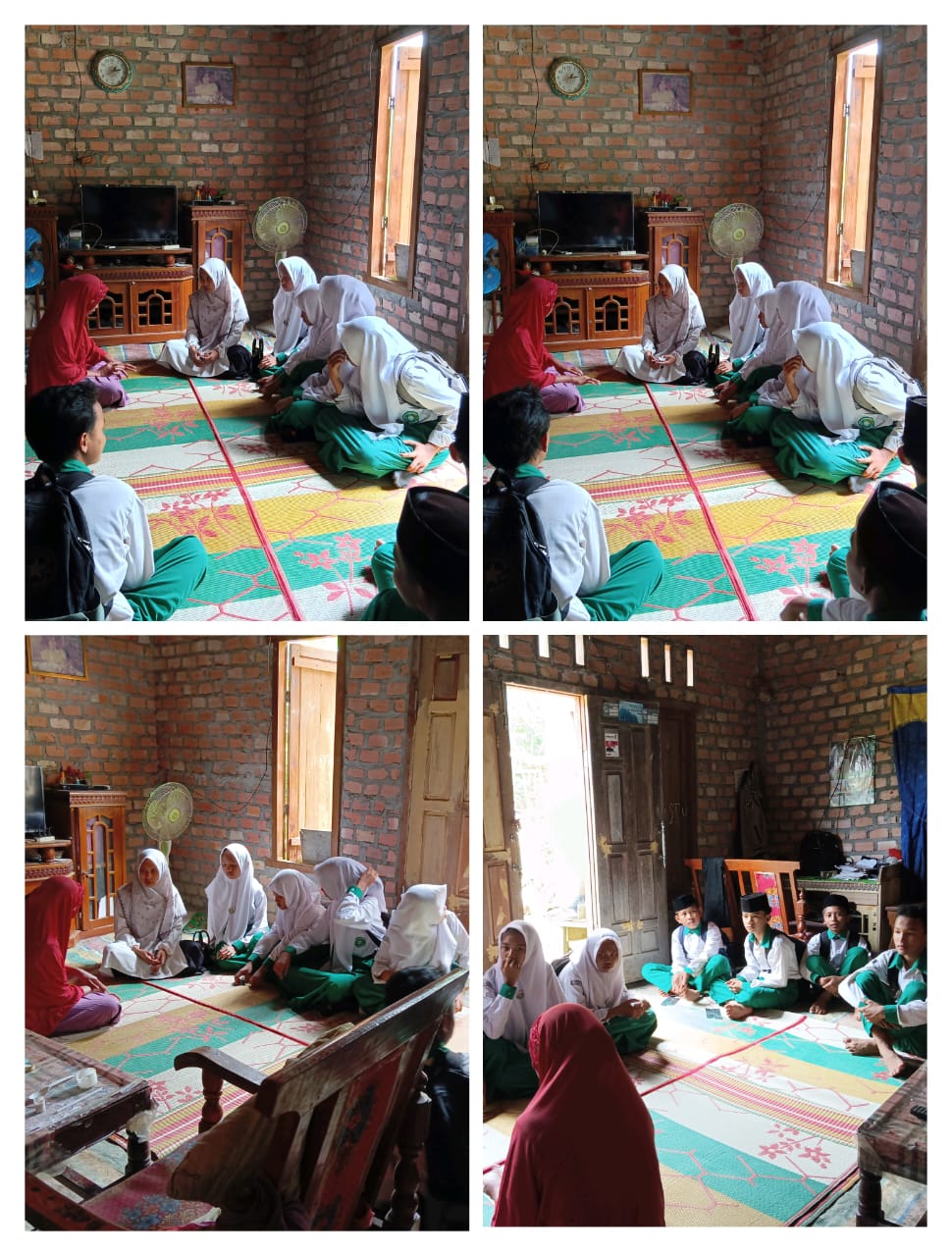 Siswa Kelas 7B MTsN 4 Batanghari Jenguk Toni Ristu di Rumahnya