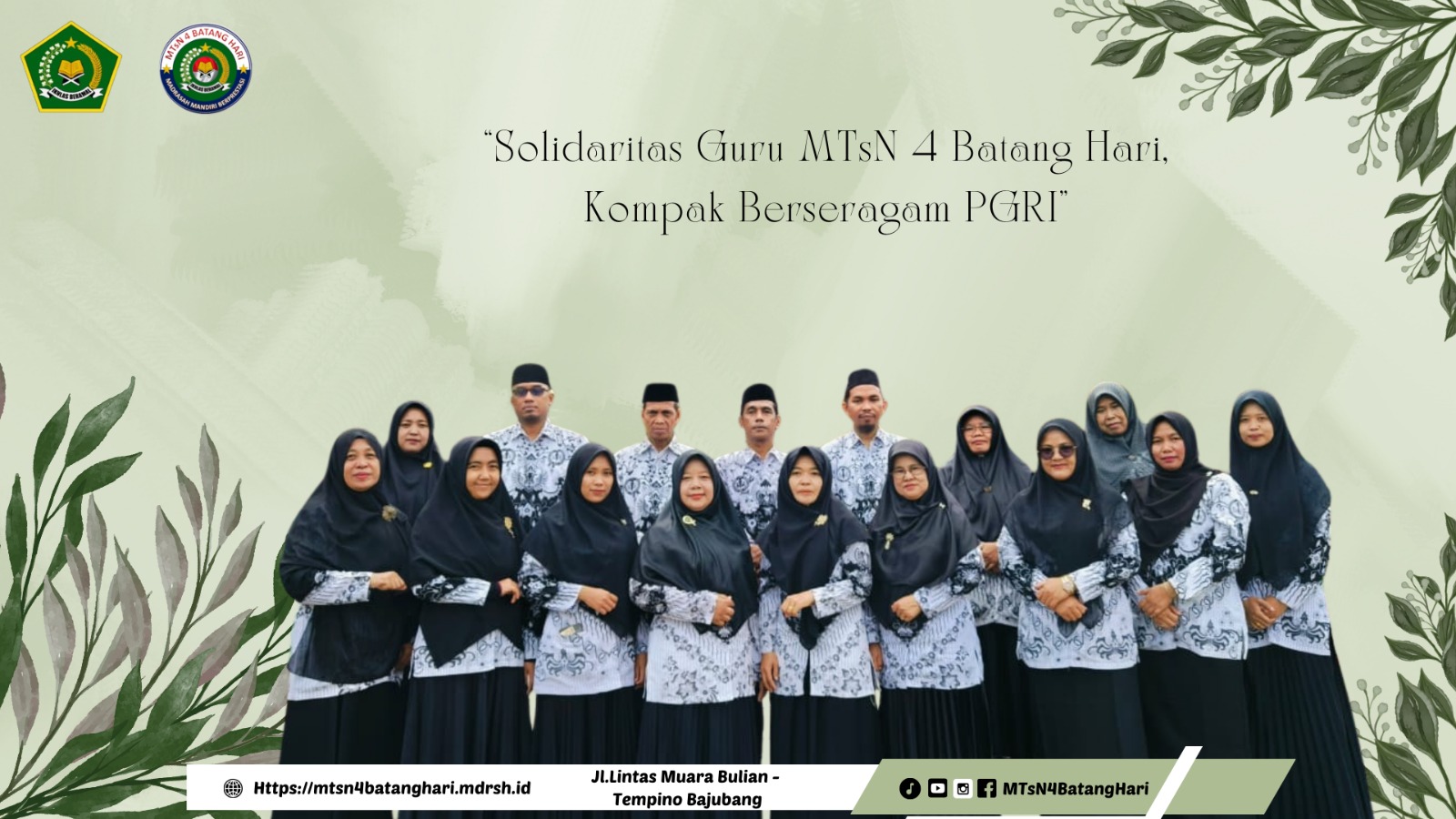 Solidaritas Guru MTsN 4 Batang Hari, Kompak Berseragam PGRI  