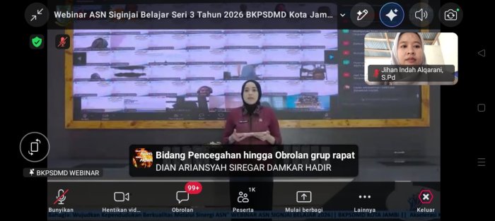 Tingkatkan Wawasan dan Kompetensi, Guru MTSN 4 Batang Hari Ikuti Webinar ASN Siginjai Belajar Seri 03 Tahun 2026