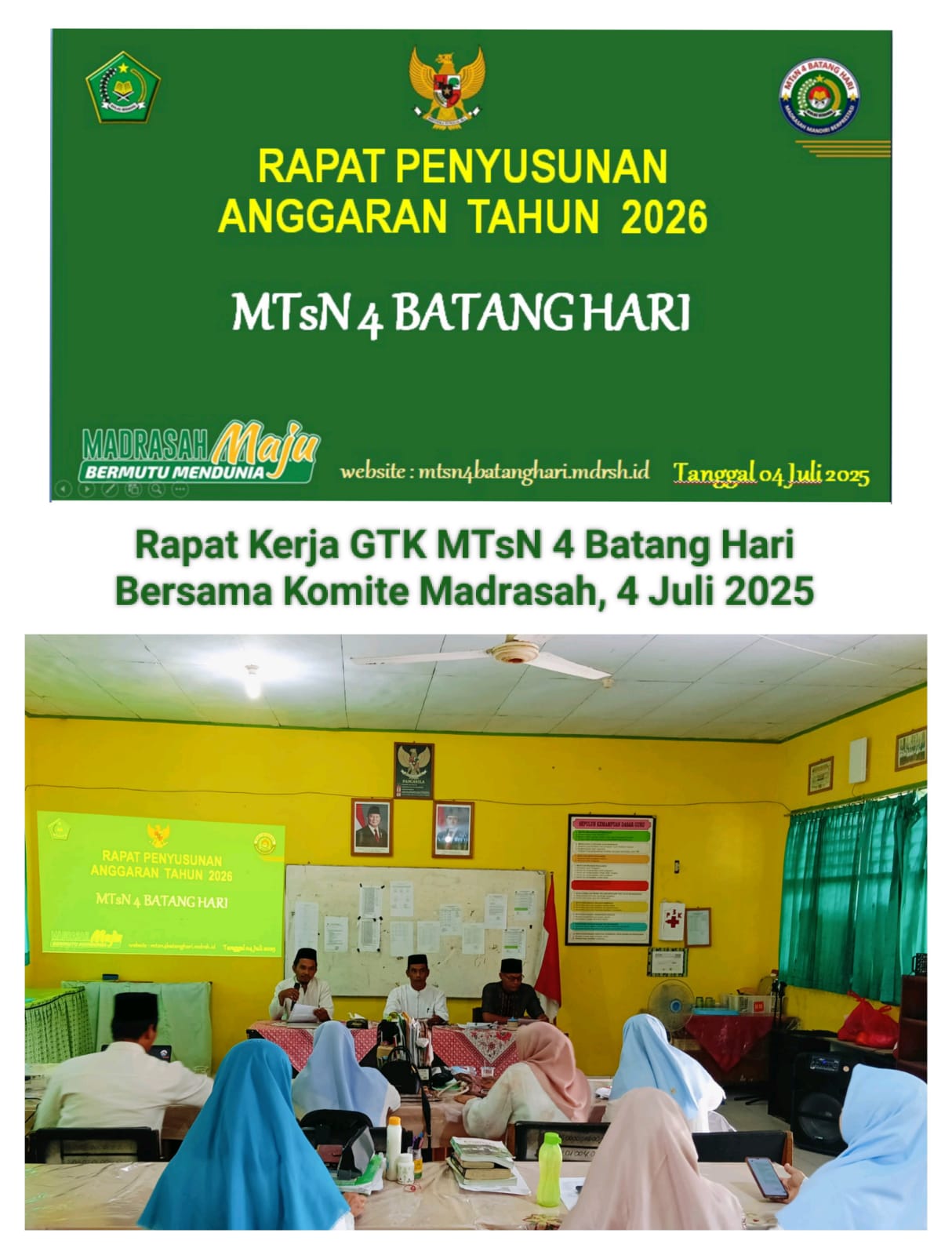 Kepala Madrasah Pimpin Rapat Kerja Usulan anggaran Tahun 2026