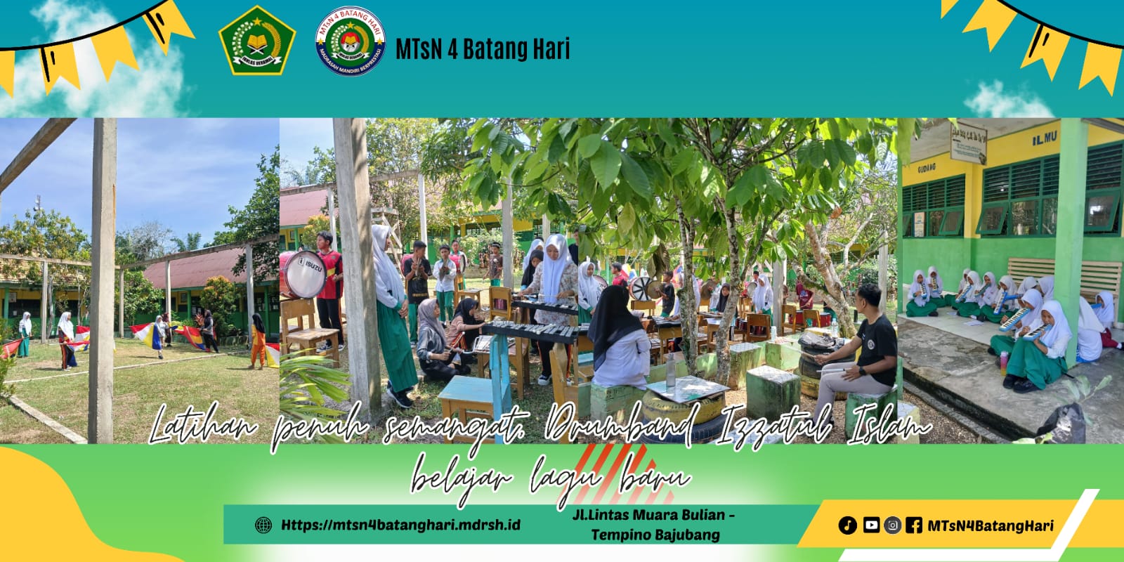 Latihan penuh semangat, DrumBand Izzatul Islam belajar Lagu Baru