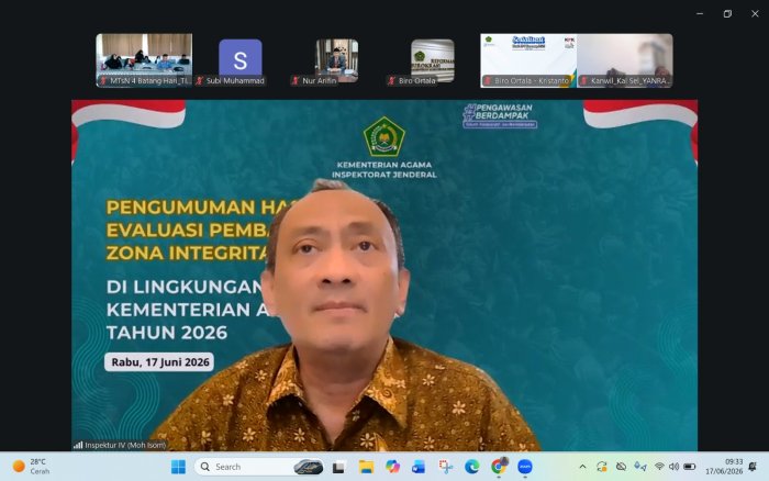Tim ZI MTsN 4 Batang Hari Ikuti Zoom Meeting Pengumuman Hasil Evaluasi Pembangunan Zona Integritas Tahun 2026 Tim ZI MTsN 4 Batang Hari Ikuti Zoom Meeting Pengumuman Hasil Evaluasi Pembangunan Zona Integritas Tahun 2026