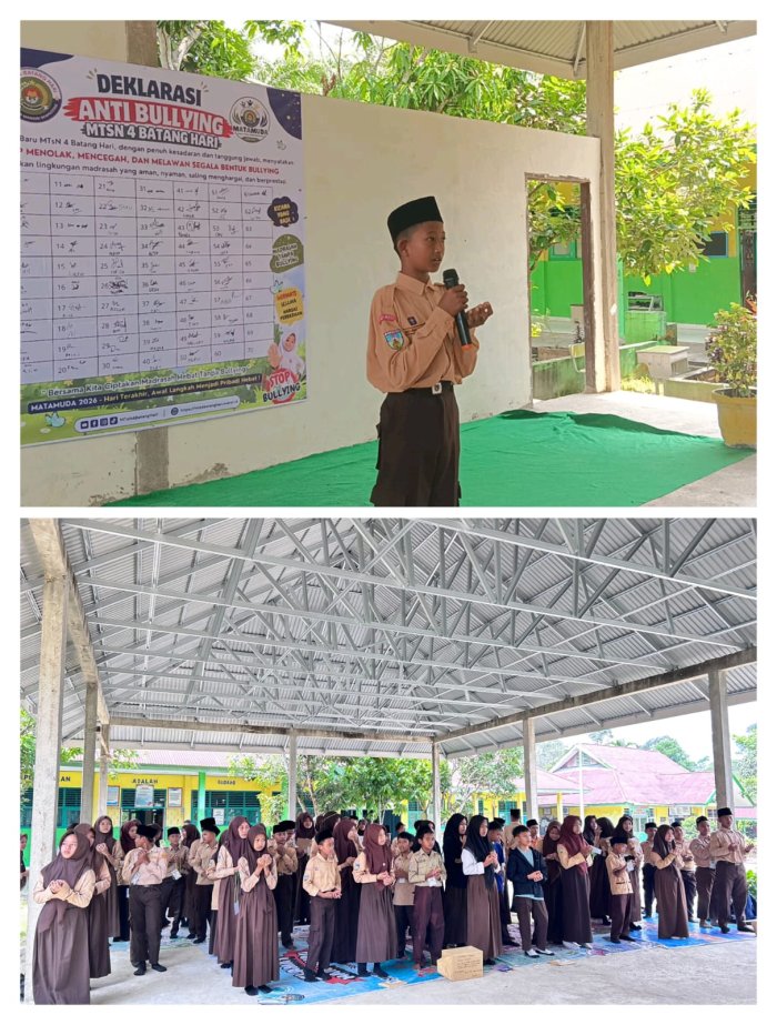 Percaya Diri dan Penuh Khidmat, Peserta MATAMUDA MTsN 4 Batang Hari Memimpin Doa Penutup Kegiatan