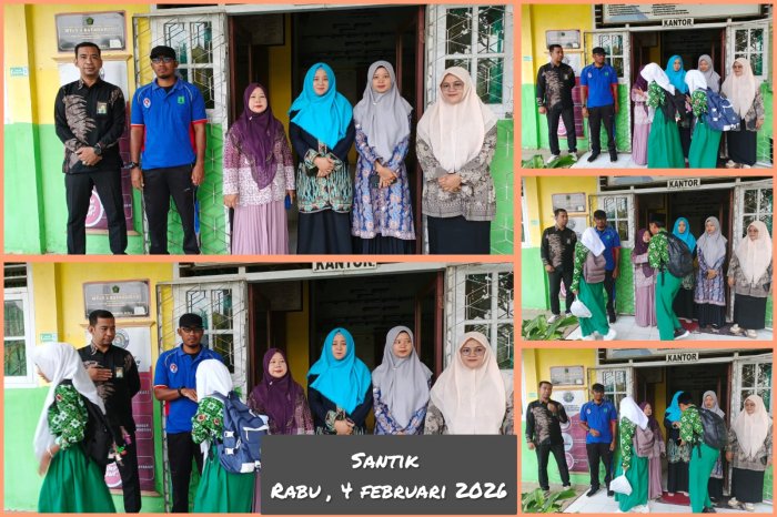 Gerimis Pagi Tak Menghalangi Aktivitas di MTsN 4 Batanghari