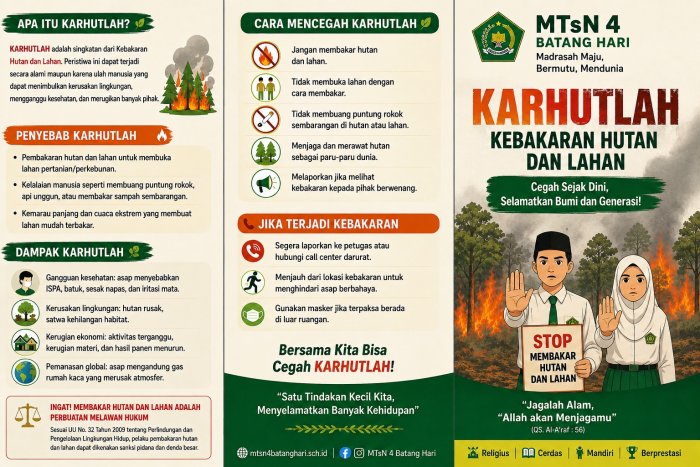 Peduli Lingkungan, MTsN 4 Batang Hari Edukasi Warga Madrasah tentang Bahaya Karhutla