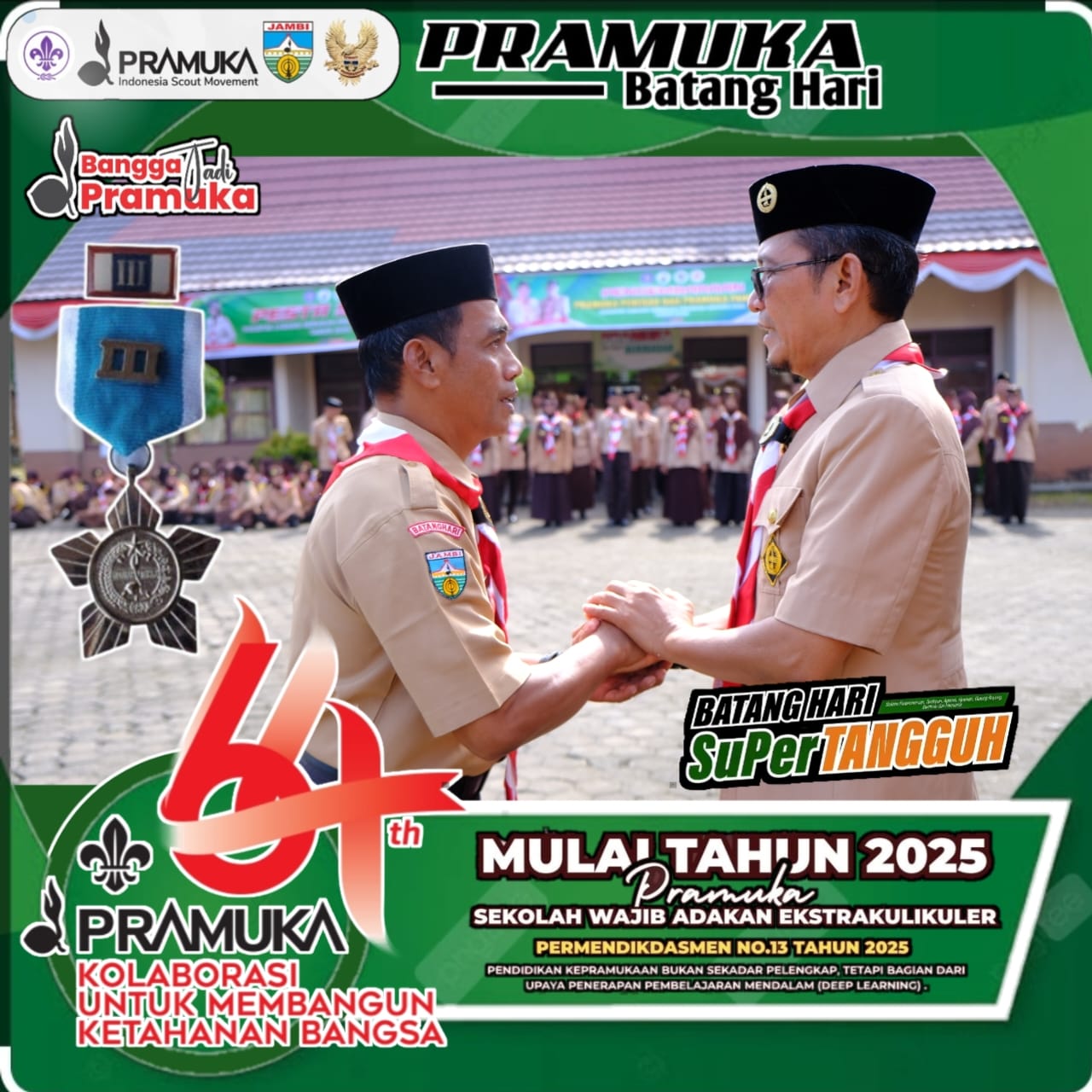 Kepala MTsN 4 Batanghari Terima Penganugerahan Pancawarsa III pada Puncak Hari Pramuka ke-64