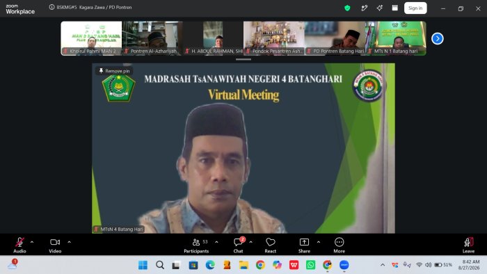 Perkuat Kompetensi dan Sinergi, Kepala MTsN 4 Batang Hari Ikuti BSKMG Secara Daring
