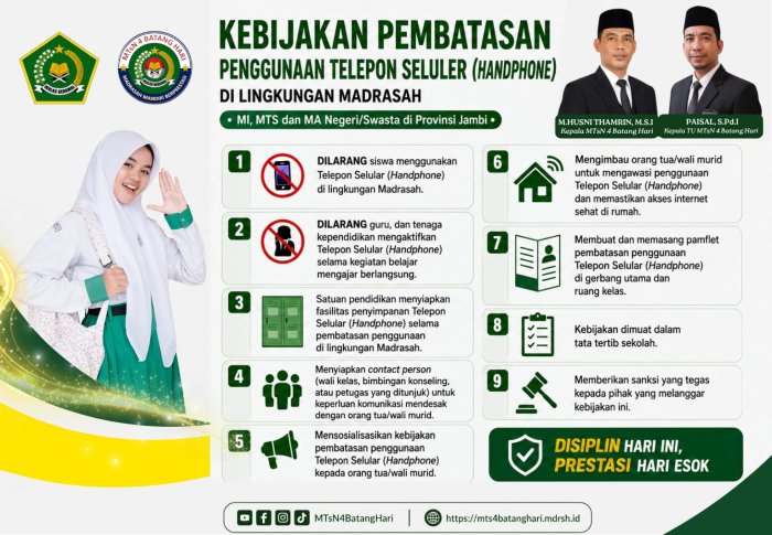 Disiplin Digital Dimulai dari Madrasah, MTsN 4 Batang Hari Batasi Penggunaan Handphone Disiplin Digital Dimulai dari Madrasah, MTsN 4 Batang Hari Batasi Penggunaan Handphone