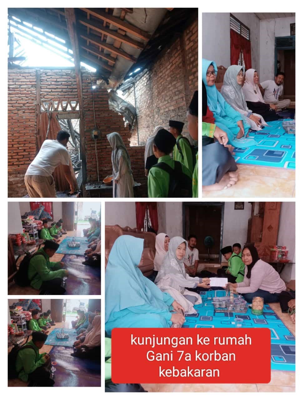 Tunjukkan Rasa Solidaritas dan Kepedulian, Guru dan Para Siswa Kunjungi Rumah Ghaniy