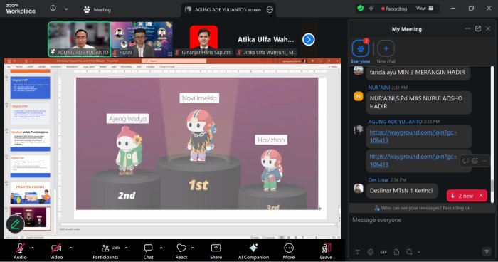 Guru MTsN 4 Batanghari Raih Apresiasi Juara pada Webinar Koding dan Kecerdasan Artifisial Kemenag Jambi