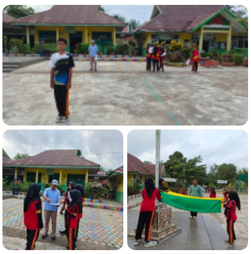 Persiapan Kelas 9B Sebagai Petugas Upacara Hari Senin