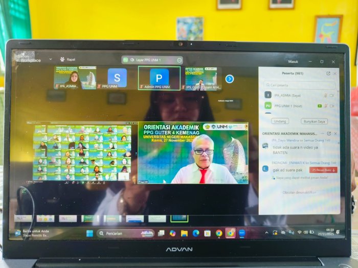 Tingkatkan Profesionalisme, Guru PPPK MTsN 4 Batang Hari Ikuti Orientasi Akademik PPG IPA UNM