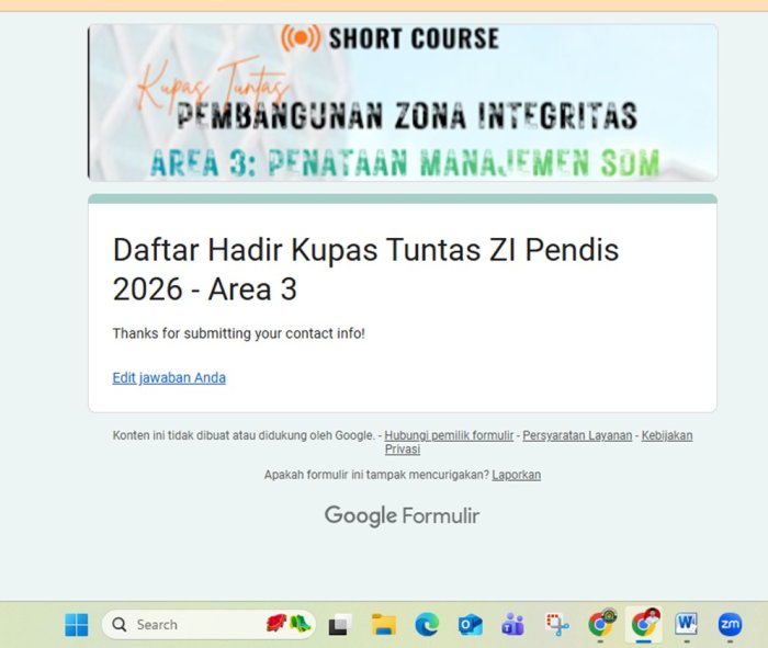 Perkuat Reformasi Birokrasi, Kepala MTsN 4 Batang Hari Dalami Manajemen SDM Berintegritas