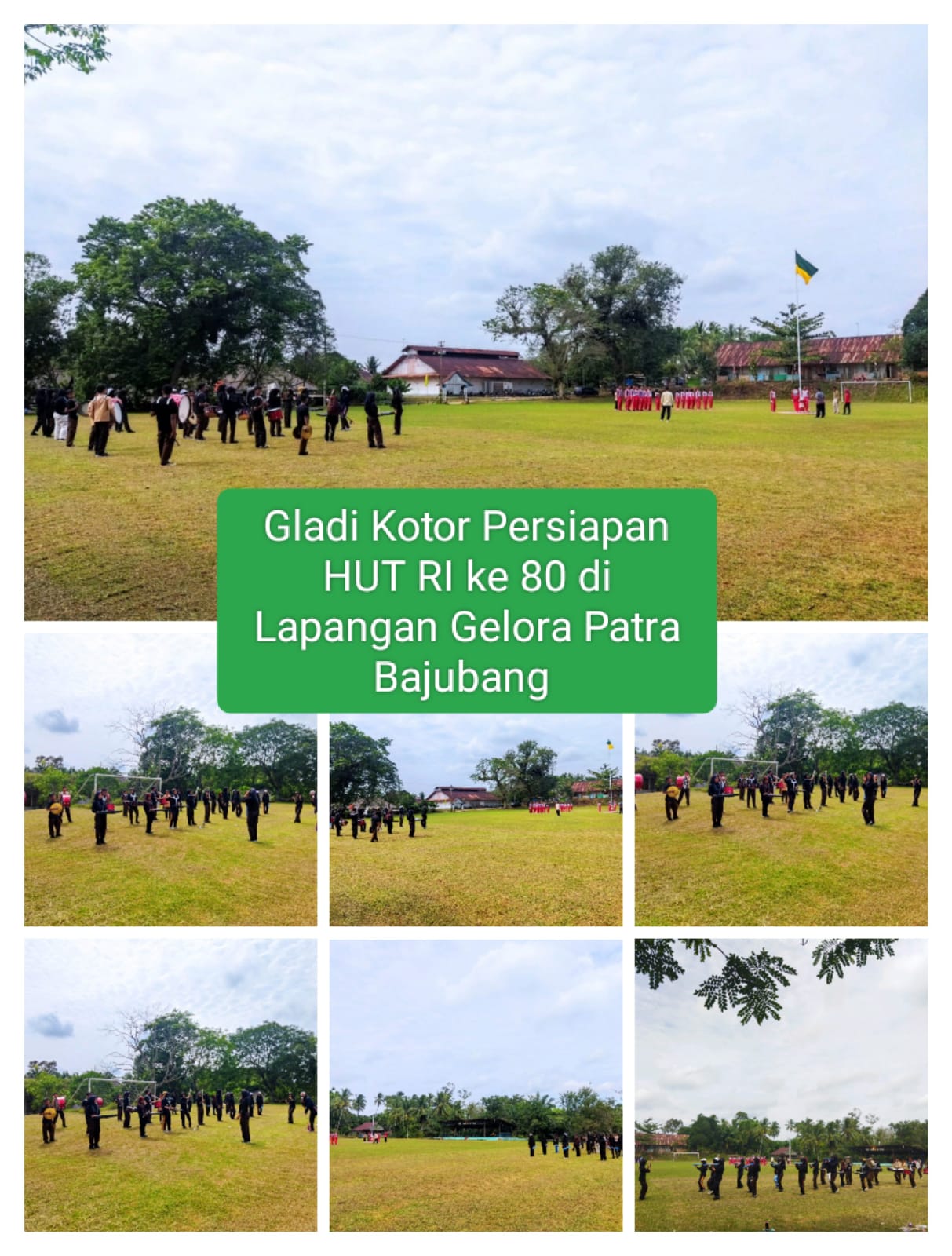 Drumband MTsN 4 Batanghari Ikut Serta Gladi Kotor HUT RI  ke 80 di Lapangan Gelora Patra Bajubang
