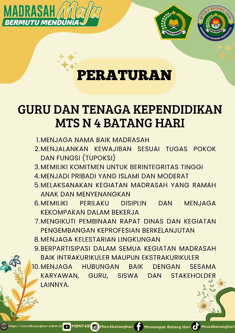 PERATURAN GURU DAN TENDIK