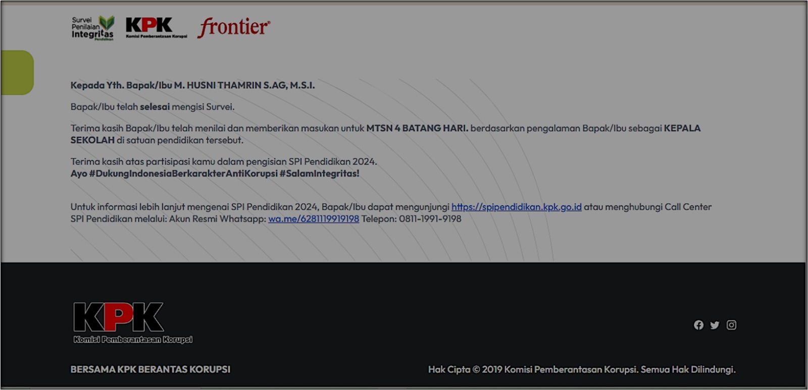 SURVEY PENDIDIKAN INTEGRITAS